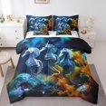 thumbnail image 1 of YST 3D Seahorse Bedding 7-Piece Ocean Animal Printed Comforter Set, Full Size, Navy Blue, 1 of 4