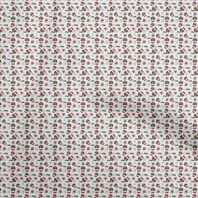 oneOone Rayon Red Fabric Christmas Craft Projects Decor Fabric Printed By The Yard 56 Inch Wide