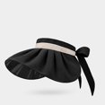 thumbnail image 2 of Black Sun Hat For Ladies Summer Foldable Thin Large Brim Empty Hat For Outdoor Sun Protection Lightweight And Comfortable Design Free Size, 2 of 4