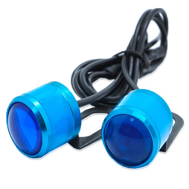 Plate Motorcycle LED Strobe Light Aluminum Alloy 12V 2W Flash Warning Brake Lamp For ModificationBlue