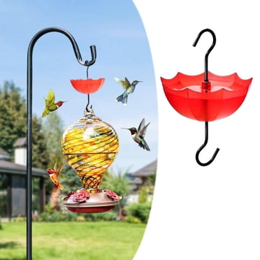 Outoloxit Douve pour Fourmis pour Mangeoire pour Colibris - Gobelet Transparent de Grande Capacité 3,85 Pouces avec Design Parapluie Rouge, Accessoire Crochet Anti-Fourmis