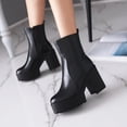 thumbnail image 2 of Babysbule Chaussures pour Femmes en Liquidation, Bottes Cavalières Courtes d'Extérieur pour Femmes d'Hiver à Semelle Épaisse, Imperméables, à Plateforme, Épaisses et Hautes, 2 of 9
