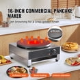 thumbnail image 2 of KFFKFF Electric Crepe Machine, 16" Commercial Grade, 1700W Power Flat Griddle, Nonstick & Stainless Steel for Pancakes, Desktop Round Cereal Pancake Maker with Temperature Adjustment, 2 of 9
