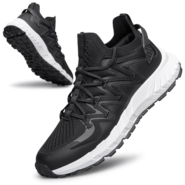 Mens Lightweight Breathable Running Shoes - Slip-On, Low Top, Non-Slip, Air-Flow Technology for All Seasons Outdoor Training, Workout, and Hiking - Durable, Comfortable, Quick-Dry, Anti-Skid Traction