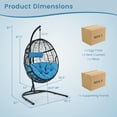 thumbnail image 3 of Gymax Chaise Hamac Suspendue Chaise Balançoire en Forme d'Oeuf avec Coussin Bleu Support d'Oreiller, 3 of 10