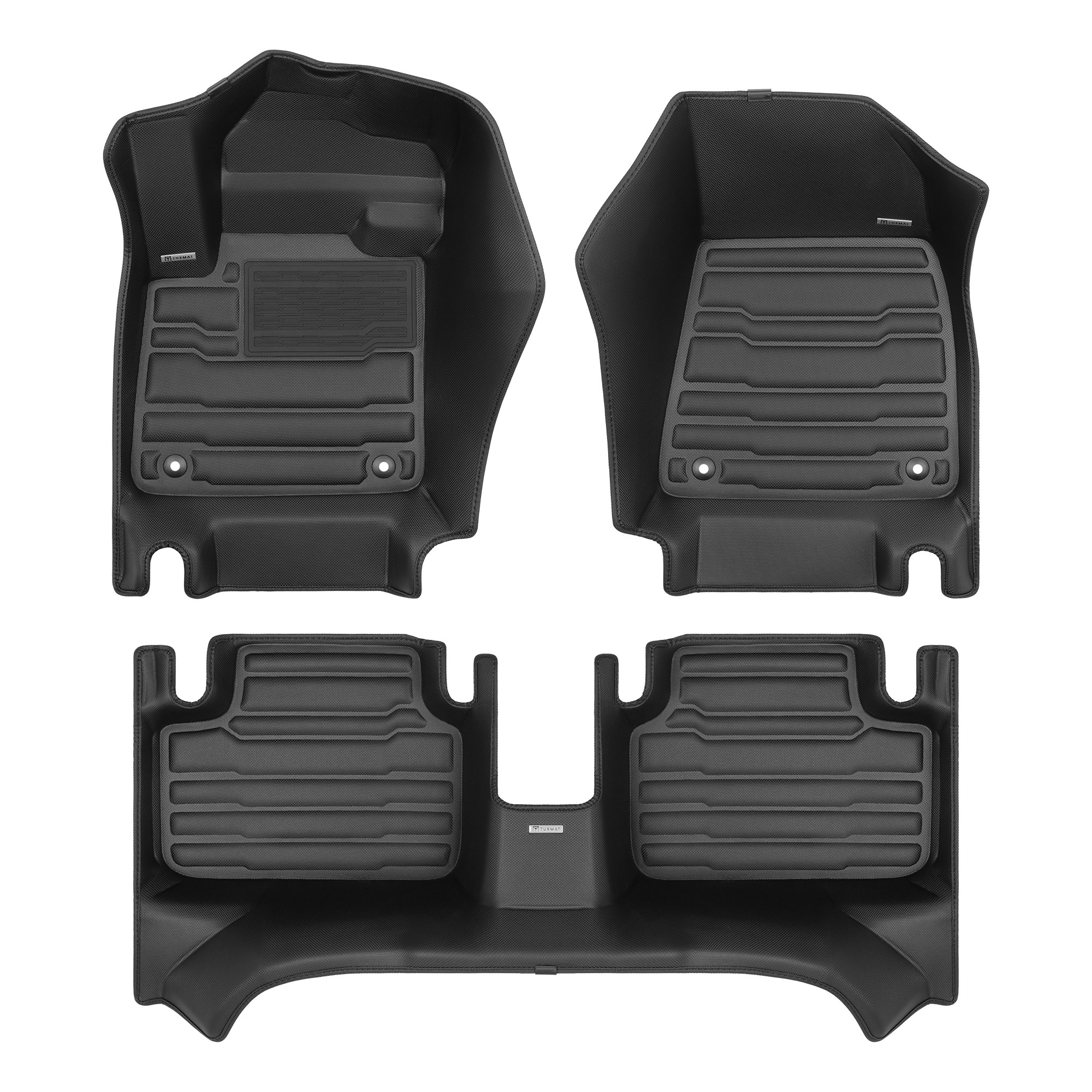 TuxMat - For Volvo XC40 Recharge 2021-2024 Models - Custom Car Mats - Maximum Coverage, All Weather, Laser Measured - This Full Set Includes 1st and 2nd Rows