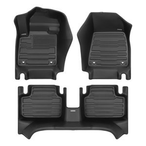TuxMat - For Volvo XC40 Recharge 2021-2024 Models - Custom Car Mats - Maximum Coverage, All Weather, Laser Measured - This Full Set Includes 1st and 2nd Rows