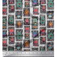 thumbnail image 1 of Soimoi Modal Satin Fabric Woodgrain Texture & Cartoon Machine Hardware Print Fabric by Yard 42 Inch Wide, 1 of 3