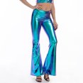 thumbnail image 4 of Pantalon à Taille Élastique pour Femmes Pantalon Évasé Style Boîte de Nuit pour Femmes Pantalon Moulant Micro Extensible Multicolore Pantalon Taille Haute pour Femmes Pantalon pour Femmes à Taille Élastique, 4 of 4