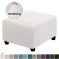 thumbnail image 2 of SUTENGDA Square Ottoman Cover Soft  Stretch Jacquard Ottoman Slipcovers Waterproof Non Slip Footstool Protect With Elastic Bottom Machine Washable-Primary color, 2 of 7