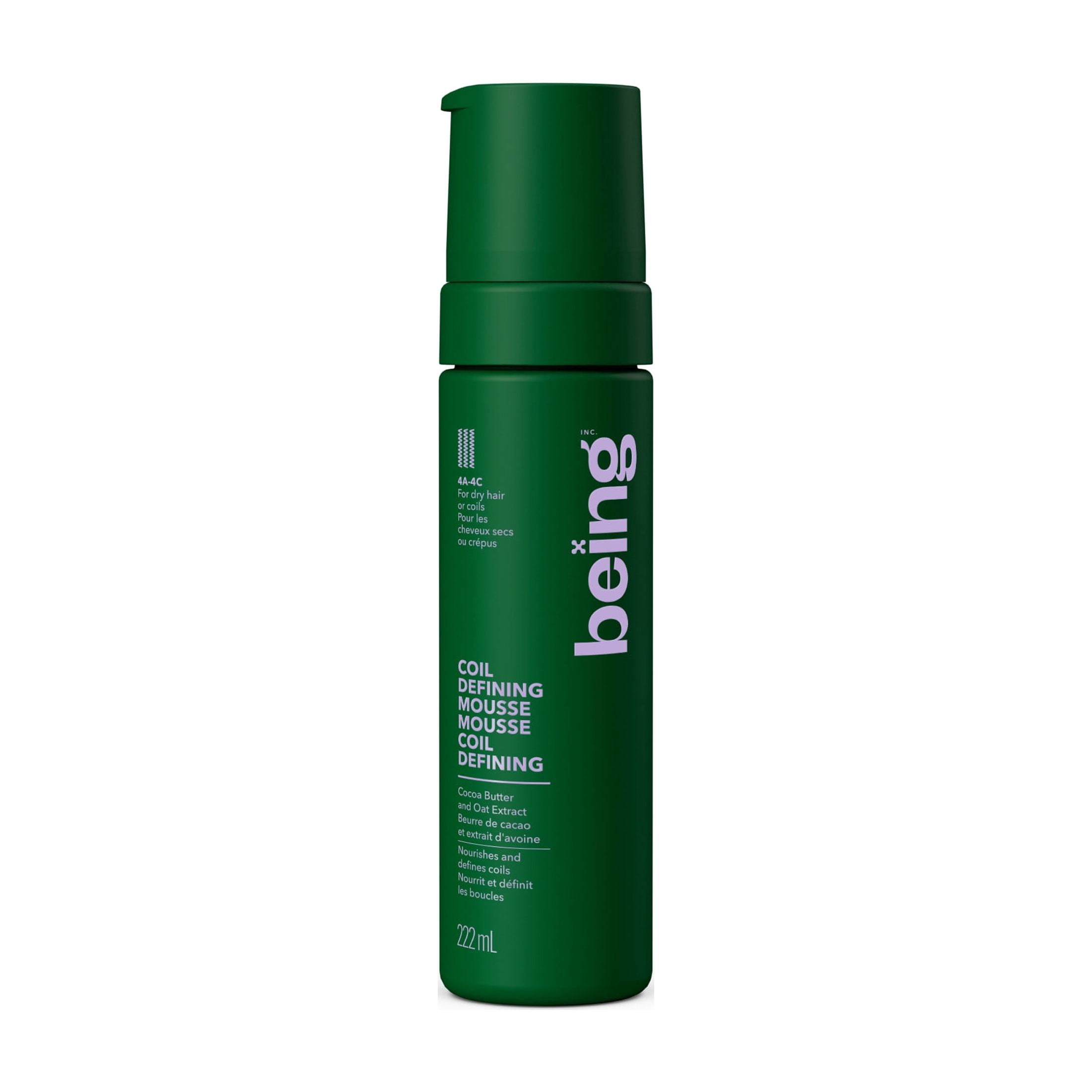 being MAX MOISTURE MOUSSE Coil Defining Foam with Cocoa Butter and Oat Extract 222mL