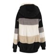 thumbnail image 4 of FAIWAD Women's Full Zip Fuzzy Fleece Hooded Coat Color Block Drawstring Fall Winter Warm Coat with Pockets, 4 of 5