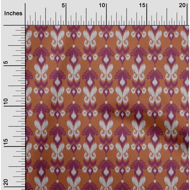 oneOone Tissu Popeline de Coton Motif Cachemire Ikat Tissu BTY 56 Pouces de Large