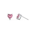 thumbnail image 2 of Heart Birthstone Stud Earrings, 2 of 4