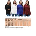 thumbnail image 4 of Innerwin T-shirt à Col Rond pour Femme T-shirt Tenue Quotidienne Couleur Unie T-shirt Ample Rouge Vin G, 4 of 4