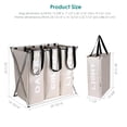 thumbnail image 2 of 3 Section Foldable Laundry Hamper, Large 90L Capacity Laundry Sorter, Oxford Metal X-Frame Clothes Storage Laundry Basket, 2 of 7