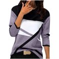 thumbnail image 2 of Meichang Hauts à Manches Longues pour Femmes Col Rond Pulls Doux d'Automne Pull Imprimé Géométrique Amusant Chemises Légères Tunique de Bureau, 2 of 3