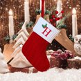 thumbnail image 2 of Christmas Tree Decorative Socks With Embroidered Initial Letters Red Green White Knit Stockings, 2 of 2
