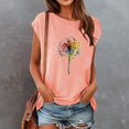 thumbnail image 2 of WEIYLL Womens Tshirt Cap Sleeve Summer Loose Fit Pink Tee Sizes M, 2 of 4