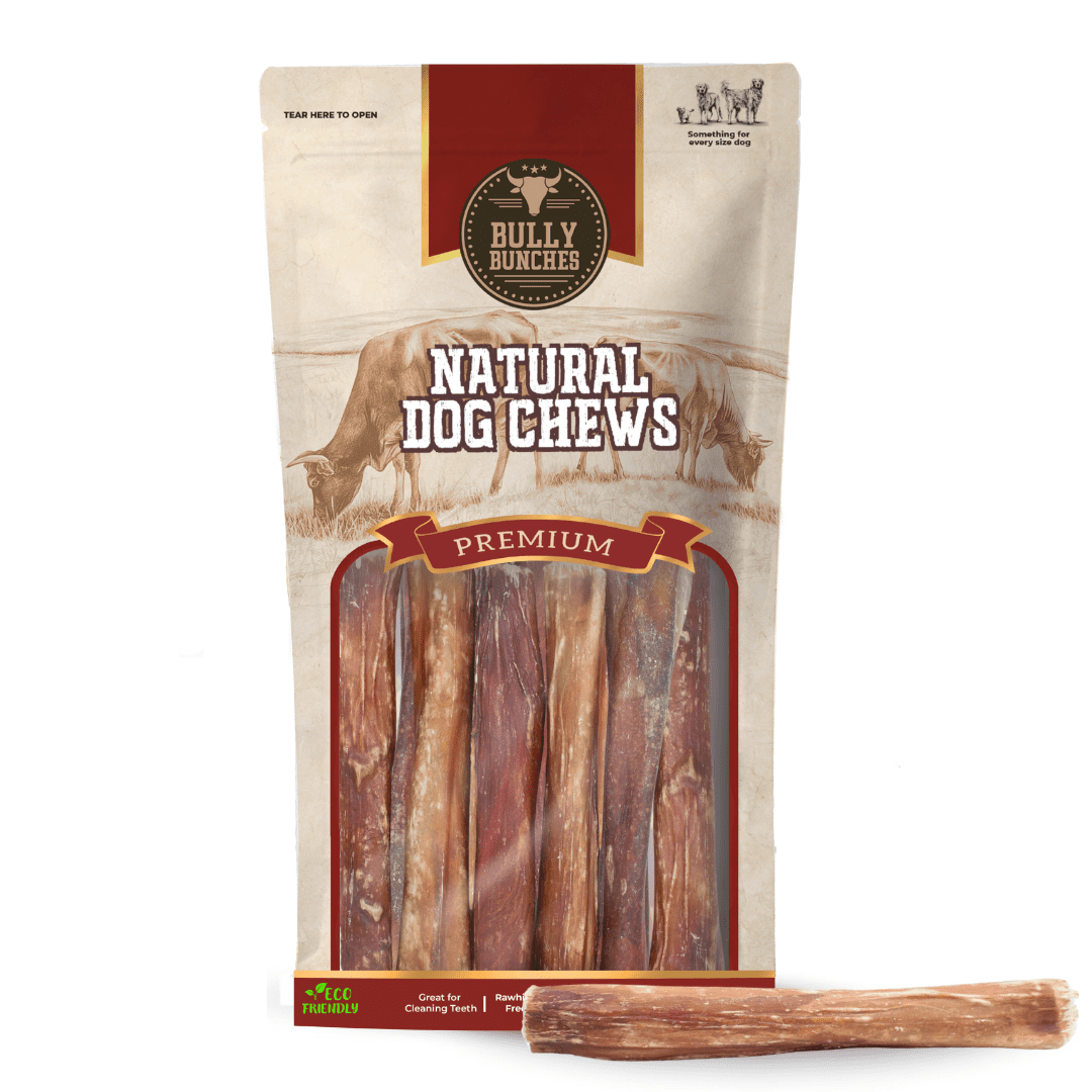 Bully Bunches 6" Collagen Wrapped Beef Bully Sticks All Natural Long Lasting Dog Chews 10 Pack