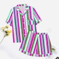 thumbnail image 5 of GDREDA Ensemble de Pyjama pour Femmes 2 Pcs Ensembles de Pyjama pyjamas pour Femmes Tigre Floral Imprimé Graphique Chemise à Boutons à Manches Courtes et Short Ensemble de Pyjama Femmes Ensembles de Pyjama pyjamas Violet,TTG, 5 of 5