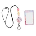 thumbnail image 2 of Zaqw Cordon Perlé Transparent Ajustable avec Porte-Identité, Couleurs Assorties, 2 of 8