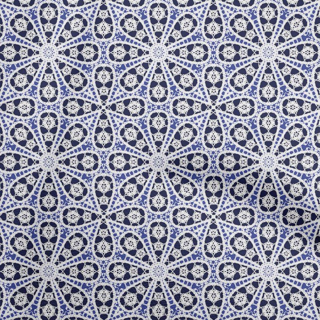oneOone Polyester Spandex Navy Blue Fabric Block Fabric For Sewing Printed Craft Fabric By The Yard 56 Inch Wide-T5