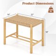 thumbnail image 3 of Gymax 18'' Dining Stool Set of 2 Backless w/ Rubber Wood Frame Woven Paper Seat Kitchen, 3 of 8