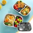 thumbnail image 2 of Aihimol Stainless Steel Divided Plates Tray,Compact Serving Platter, Dinner Snack, Camping Dishes, 2 of 6