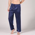 thumbnail image 2 of Pantalon de Pyjama pour Hommes en Satin Couleur Unie Bas de Pyjama Ample, 2 of 9