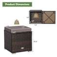 thumbnail image 2 of Gymax 2PCS Outdoor Patio Ottomans Hand-Woven PE Wicker Footstools w/ Removable Cushions Grey, 2 of 9