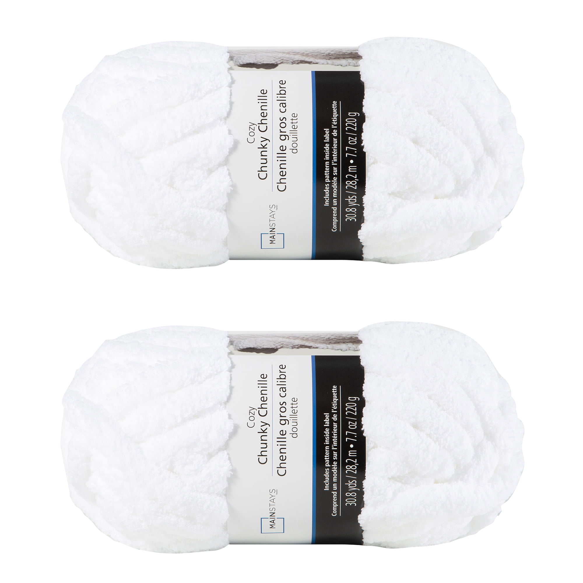MAINSTAYS 2 pack white polyester yarn