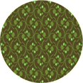 thumbnail image 1 of Ahgly Tapis Rond Lavable en Machine Intérieur Transitionnel Marron, 3 Pieds Rond, 1 of 7