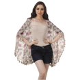 thumbnail image 2 of Moomaya Cache-Maillots pour Femmes pour Maillots de Bain, Manches Kimono Imprimées, Boléro à Franges, 2 of 5