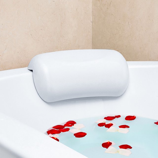Bath Pillow Waterproof 2 Suction Cups Neck Head Support Spa Pillow Tub Pillow