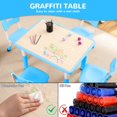 thumbnail image 3 of Eastvita ' Table Chairs Set Toddler Height-Adjustable Desk with Graffiti Desktop 4 Seats, 3 of 4