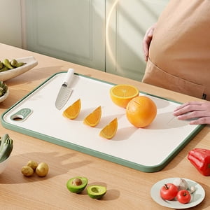 TIMIFIS Digital Thermometer Thickened Antispill Chopping Board with Grinder Slipresistant Food Grade Plastic Cutting Board for Safe and Messfree Prep Both Sides Can Be Used Apartment Essentials
