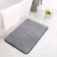thumbnail image 2 of Thick Striped Memory Foam Bath Rugs, Soft Absorbent Velvet Bathroom Mats, Dots On Underside, Machine Washable Bathmat, Carpet Rug Room D cor For Shower Floor, 2 of 5