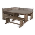 thumbnail image 1 of Yael 4pc Corner Breakfast Nook Set- Brown Dining Table Corner Bench, 1 of 6