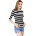 thumbnail image 2 of INSPIRE CHIC T-Shirt Décontracté Imprimé pour Femmes à Manches au Coude et Col Rond, 2 of 7