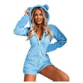 thumbnail image 2 of Combinaison pour Femmes à Manches Longues à Capuche Pyjama Combinaison Décontractée d'Hiver Chaude Combinaison de Nuit Combinaisons pour Femmes Décontractées en Liquidation, 2 of 5