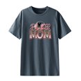 thumbnail image 4 of EQWLJWE Hauts d'Été pour Femmes Hauts pour Femmes en Liquidation Chemises d'Été Aguichant pour Femmes Col Rond Manches Courtes Hauts Imprimés Blouse Régulière, 4 of 5