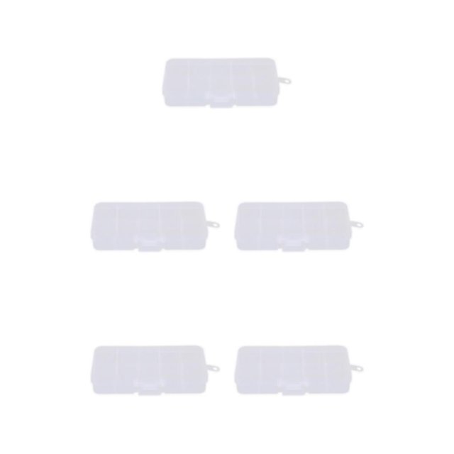 Thinsony 10 Grid Plastic Jewelry Removable Storage Box Beads Container Earring White 12.8x6.5x2.2cm 5Set