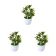 thumbnail image 3 of Ruiboury Add Touch Of Green To Living Space Artificial Plant Collection Home Decor Plastic Artificial Potted Plants False Plant Big Red Fruit 3Set, 3 of 6
