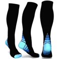 thumbnail image 1 of 1 Paire de Bas de Compression pour Hommes et Femmes Varices Anti-Fatigue Vol Course Gris-P/M, 1 of 12