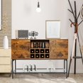 thumbnail image 2 of Giantex ndustrial Buffet Cabinet, Home Kitchen Wine Cabinet w/8-Bottle Rack & Metal Mesh Shelf, Coffee Bar Sideboard, 2 of 10