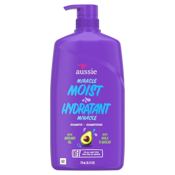 Aussie Paraben-Free Miracle Moist Shampoo w/ Avocado & Jojoba Oil For Dry Hair