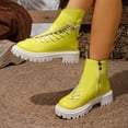 thumbnail image 2 of Birdeem Women's Plus Size Short Tube Boots, Shiny Soft Leather, Thick Sole, Motorcycle Style, 2 of 9