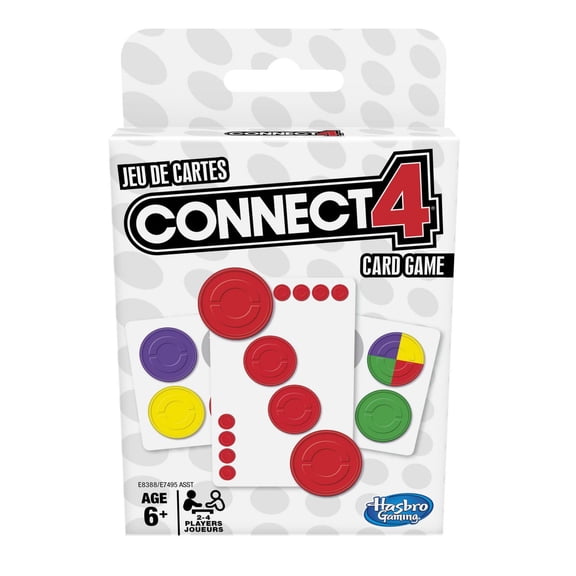 Jeu de cartes Connect 4, pour enfants à partir de 6 ans, pour 2 à 4 joueurs