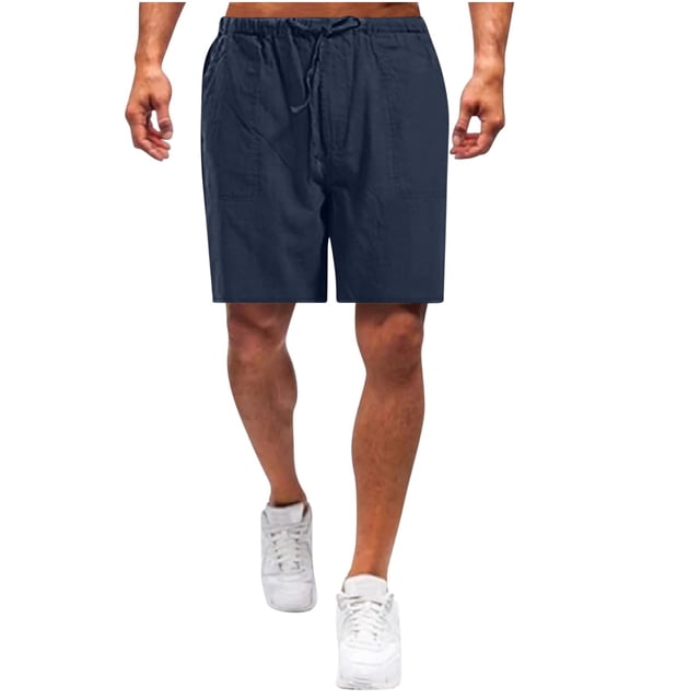EOYWHK Big and Tall Linen Shorts for Men with Pockets,5" Inseam Summer Athletic Basketball Shorts,Quick Drying Breathable Elastic Waistband with Drawstring Pockets ,M-5XL